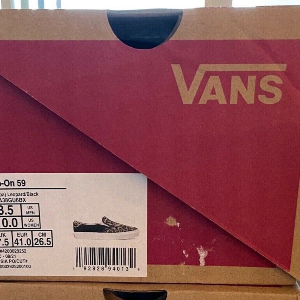 Vans Slip On (Sherpa) Leopard Faux Fur Shoes Womens Sizes 8, 8.5, 9, 9.5, 10 NIB - Picture 10 of 10